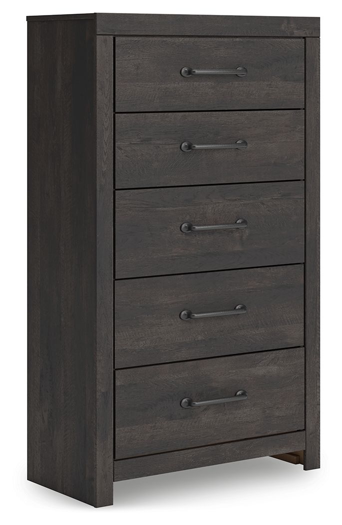 Hollivern - Five Drawer Chest - Dark Gray - R&R Furniture Gallery (Fountain Valley, CA)