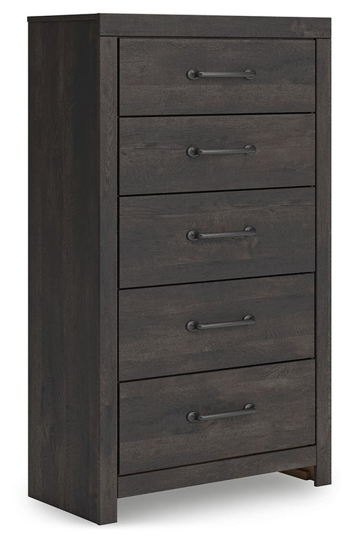 Hollivern - Five Drawer Chest - Dark Gray - R&R Furniture Gallery (Fountain Valley, CA)