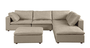 1100 - 6-Piece Right Arm Facing 3-Seat Sectional (Top-Grain Italian Leather)