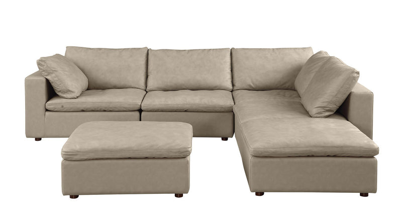 1100 - 6-Piece Right Arm Facing 3-Seat Sectional (Top-Grain Italian Leather)
