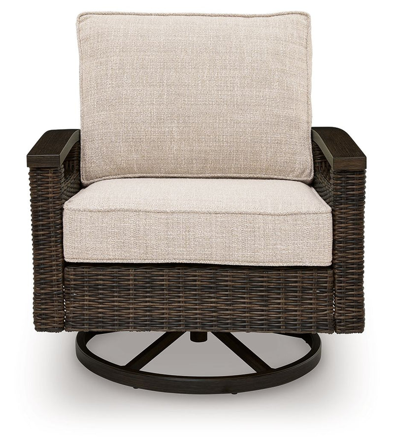 Monterey Point - Swivel Lounge Chair (Set of 2) - Dark Brown - R&R Furniture Gallery (Fountain Valley, CA)