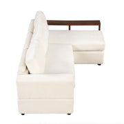 Noble House stationary sectional sofa with upholstered cushions and reversible armrests for modern living room comfort.