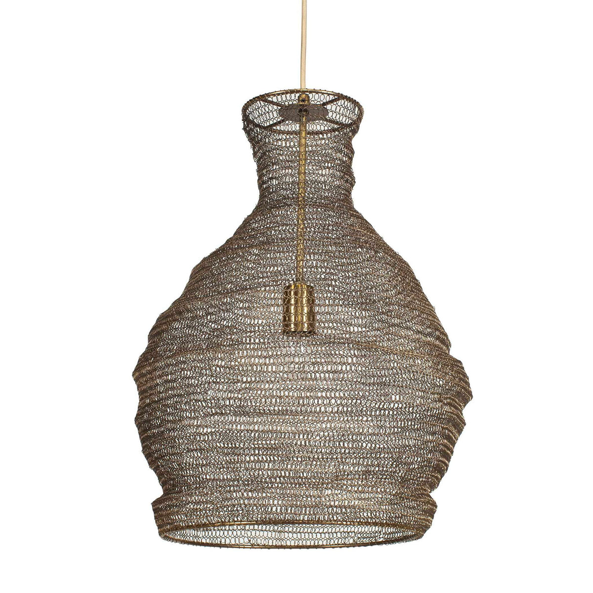 Murmur - Woven Brass 1 Light Pendant - Brass