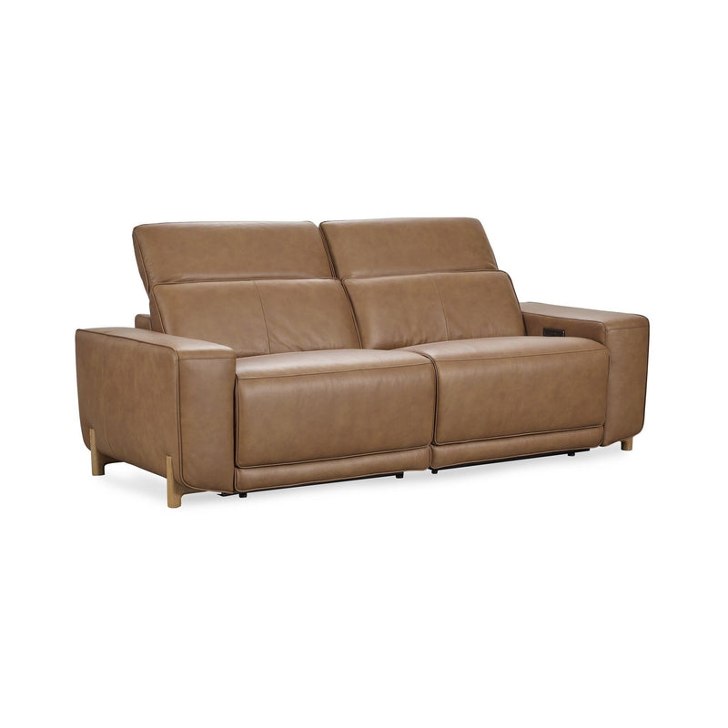 Kadon - Leather Power Recliner Sofa - Tan - R&R Furniture Gallery (Fountain Valley, CA)