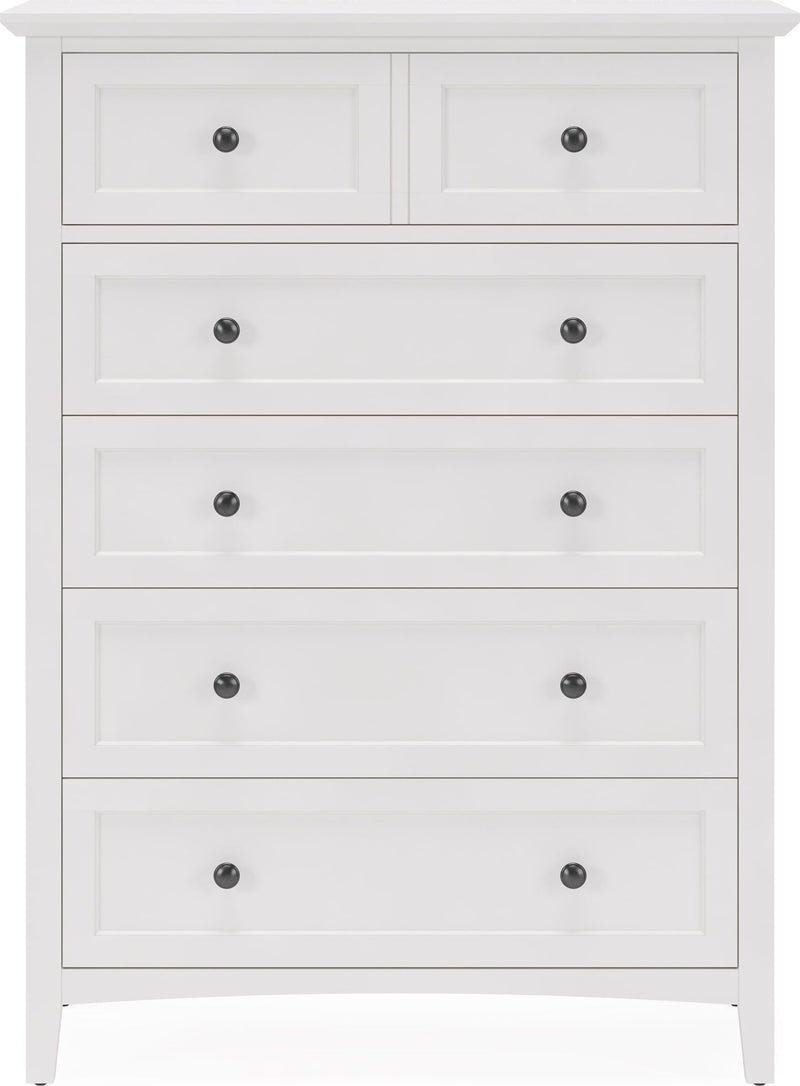 Grace Five Drawer Chest in Snowfall White (2024)