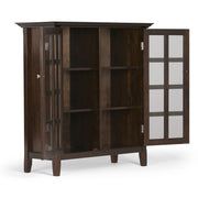 Handcrafted Acadian medium storage cabinet by Simpli-Home featuring wood finish and accent cabinet design for living or entryway.