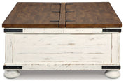 Wystfield - Cocktail Table with Storage - White / Brown - R&R Furniture Gallery (Fountain Valley, CA)