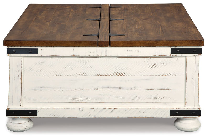 Wystfield - Cocktail Table with Storage - White / Brown - R&R Furniture Gallery (Fountain Valley, CA)