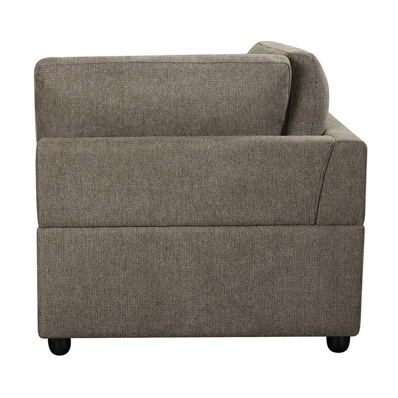 Rylie - Modular Wedge With 3 Pillows - Brown Linen - R&R Furniture Gallery (Fountain Valley, CA)