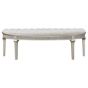 Colwood - Upholstered Curved With Channel Tufting And Slender Tapered Legs - Silver Gray