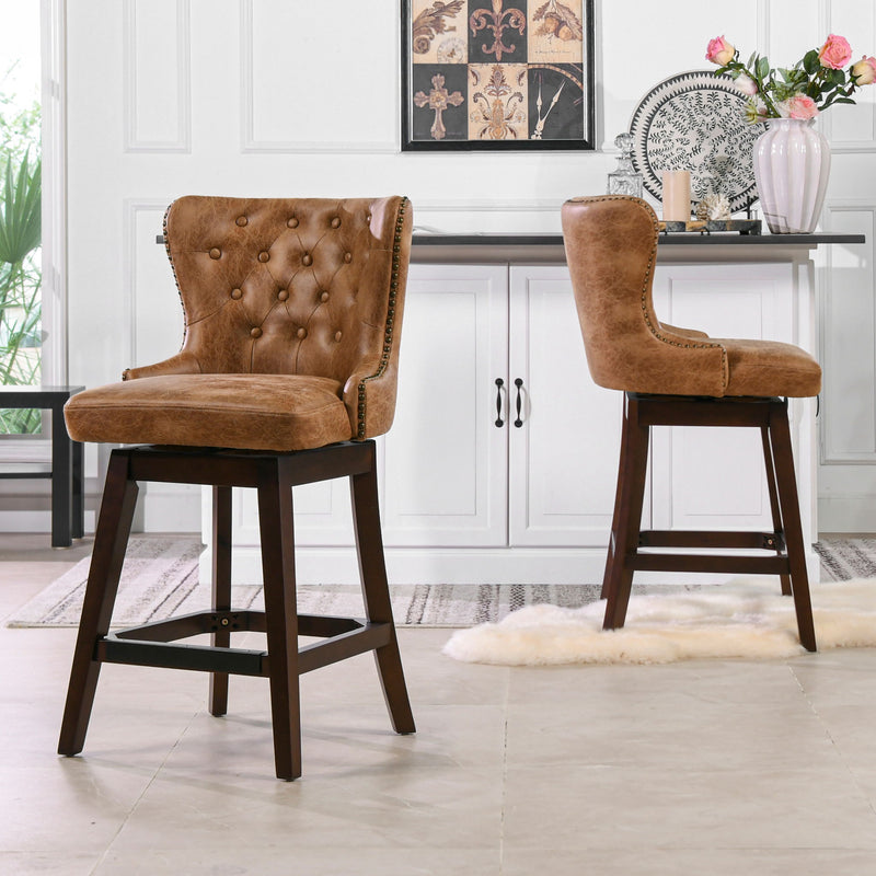 Holmes - Tufted High Back 360 Swivel Counter Height Barstool - R&R Furniture Gallery (Fountain Valley, CA)