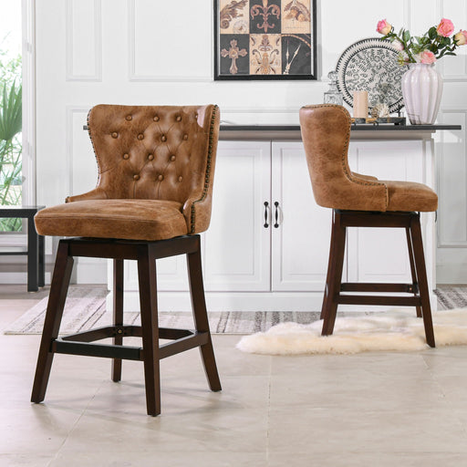 Holmes - Tufted High Back 360 Swivel Counter Height Barstool - R&R Furniture Gallery (Fountain Valley, CA)