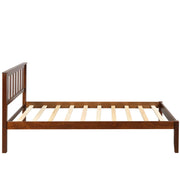 DreamHaus platform bed with headboard, footboard, and slat support shown in a modern bedroom setting.