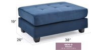 Contemporary upholstered ottoman by Glory Furniture with plush fabric and sleek design, ideal for modern living rooms.