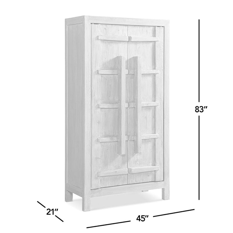 Jennifer Taylor Home Rowan storage cabinet with double doors in natural finish, accent furniture for living or dining space.