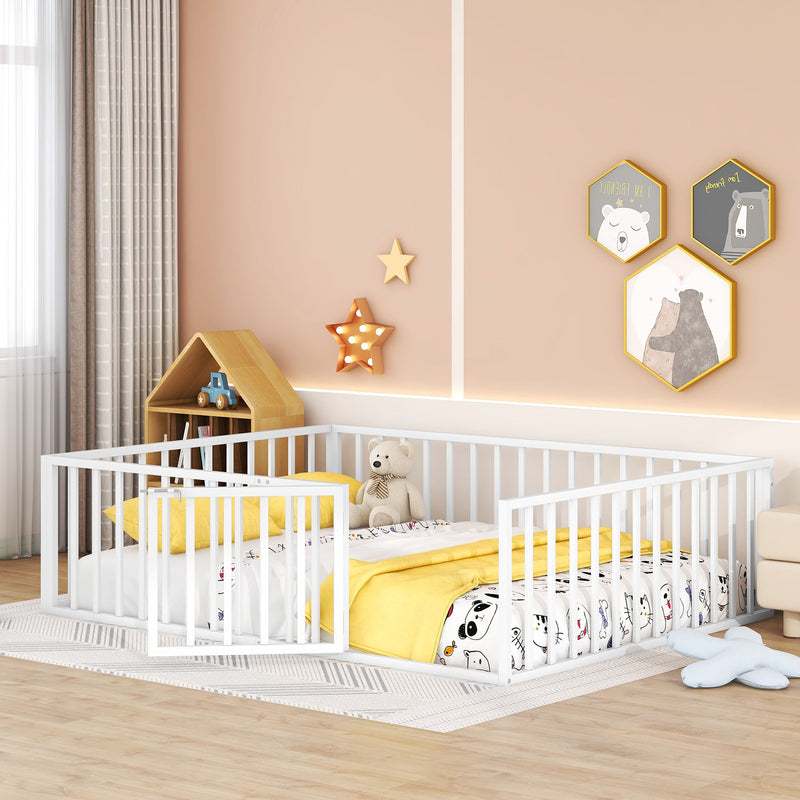 Metal Floor Bed Frame With Fence And Door - R&R Furniture Gallery (Fountain Valley, CA)