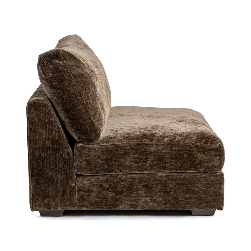 Ludwig - Armless Chair - Mossed Brown - R&R Furniture Gallery (Fountain Valley, CA)