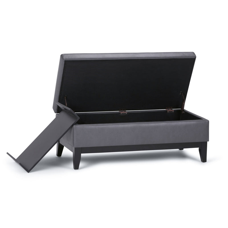 Oregon - Contemporary Storage Ottoman Bench With Tray - R&R Furniture Gallery (Fountain Valley, CA)