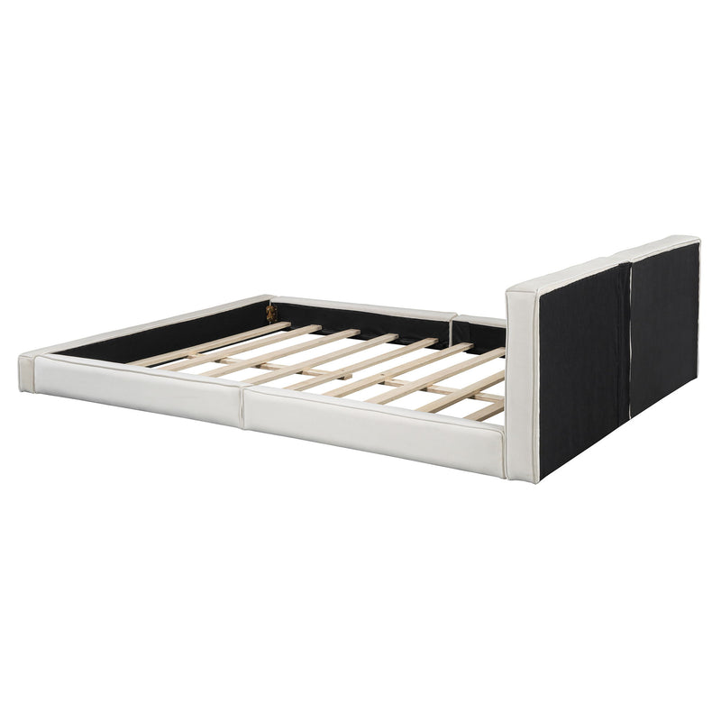 Upholstered Platform Bed, Grounded Bed With Solid Frame - R&R Furniture Gallery (Fountain Valley, CA)