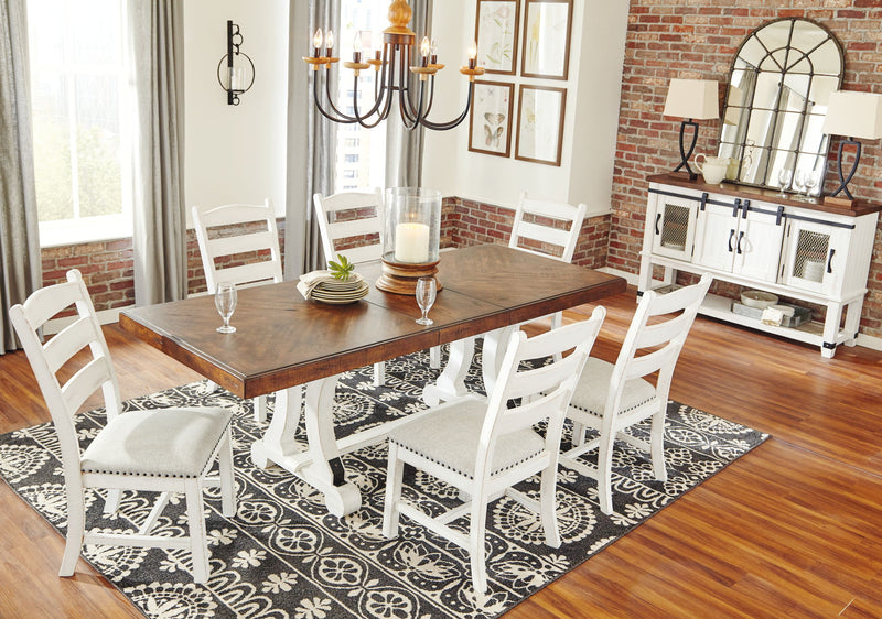 Valebeck - Rectangular Dining Room Table - White / Brown - R&R Furniture Gallery (Fountain Valley, CA)