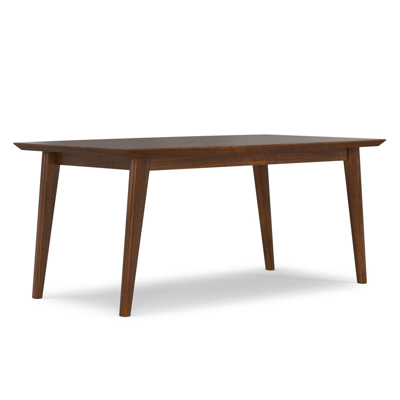 Rectangular dining table by Simpli-Home with a wooden top and sturdy legs, ideal for modern dining room settings.