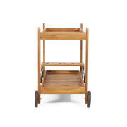 Bar Cart With Wine Bottle Holders, - Black - R&R Furniture Gallery (Fountain Valley, CA)