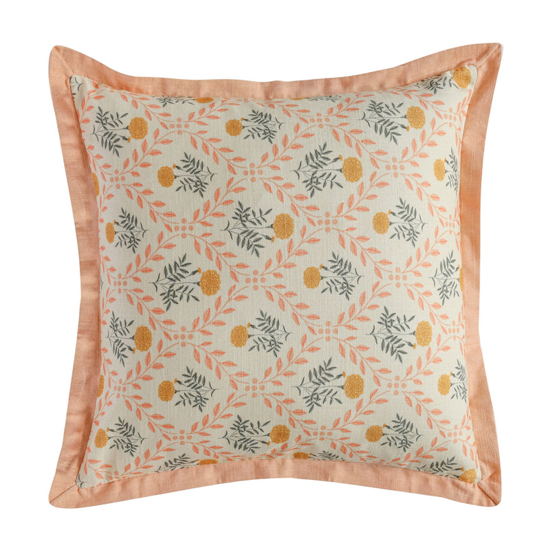 Dolce 20-inch blush pink cotton throw pillow by TOV Furniture, soft textured cushion for living room decor.