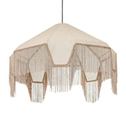 Buchanan - Fabric Fringed Angled Pendant Light - Natural - R&R Furniture Gallery (Fountain Valley, CA)
