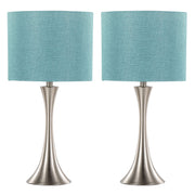 Set of two Lumi Source Lenuxe contemporary semi-gloss table lamps with sleek, modern design, perfect for stylish home lighting.