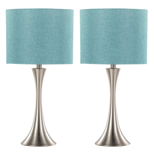 Set of two Lumi Source Lenuxe contemporary semi-gloss table lamps with sleek, modern design, perfect for stylish home lighting.