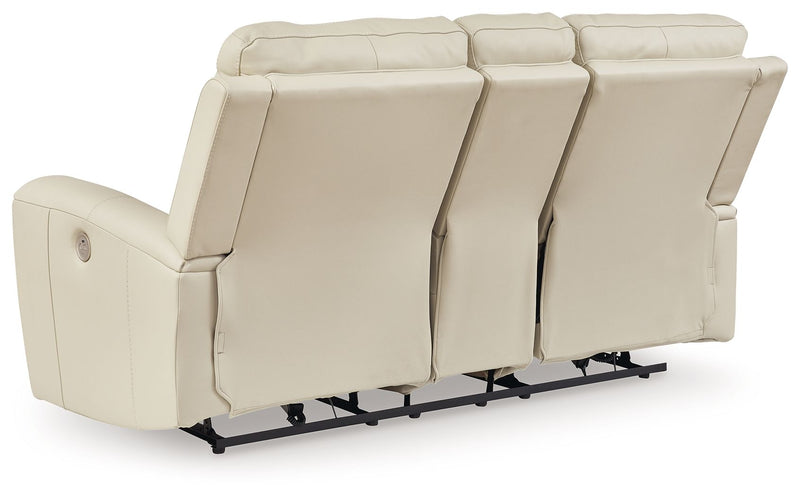 Dahlmoore - Dbl Power Reclining Loveseat With Console - Almond - R&R Furniture Gallery (Fountain Valley, CA)