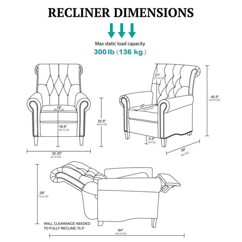 Aidan - Push Back Recliner Chair With Tufted Back And Nailhead Trim - Cream - R&R Furniture Gallery (Fountain Valley, CA)