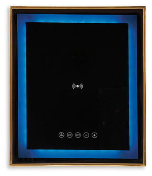 Rexwell - Accent Table With Speaker - Black / Gold Finish - R&R Furniture Gallery (Fountain Valley, CA)