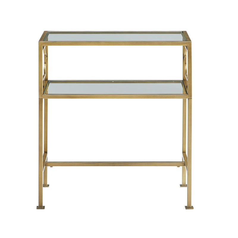 Grifton - Rectangular Glass Accent Table - Antique Gold - R&R Furniture Gallery (Fountain Valley, CA)