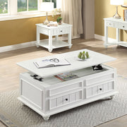 Natesa - Coffee Table With Lift Top - White Washed - R&R Furniture Gallery (Fountain Valley, CA)