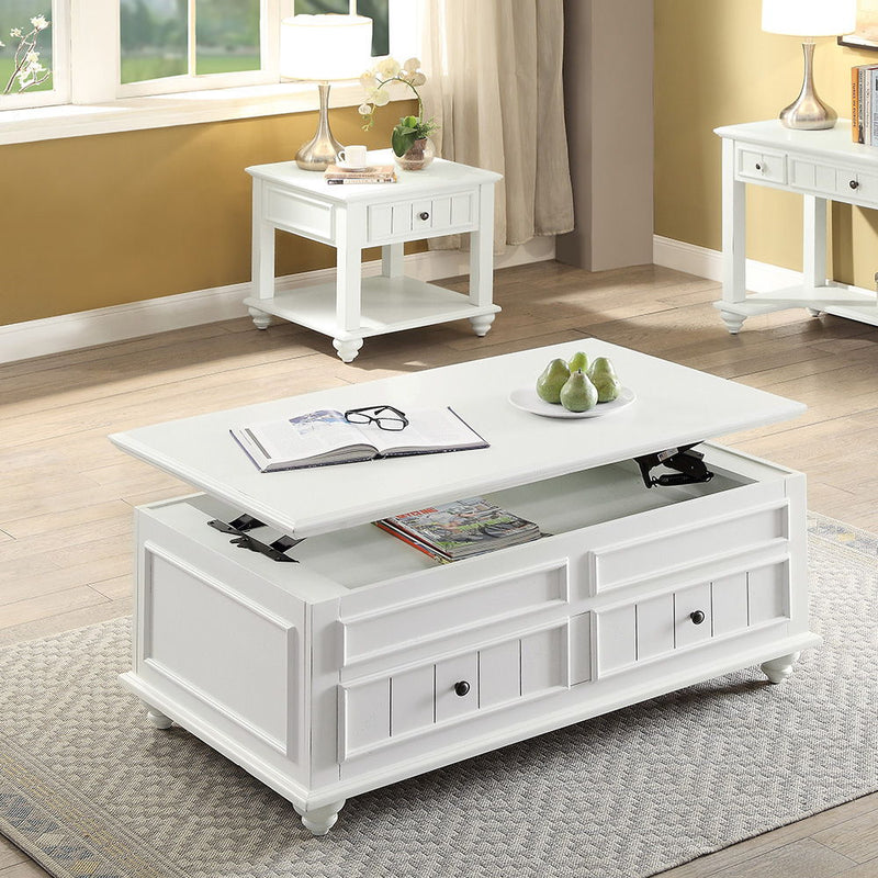 Natesa - Coffee Table With Lift Top - White Washed - R&R Furniture Gallery (Fountain Valley, CA)