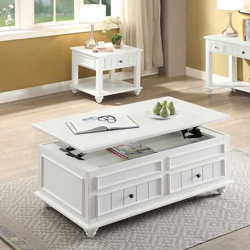 Natesa - Coffee Table With Lift Top - White Washed - R&R Furniture Gallery (Fountain Valley, CA)