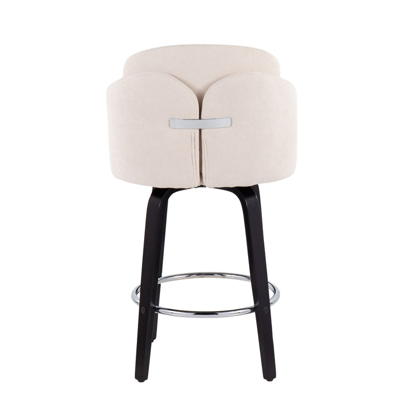 Set of two Lumi Source Dahlia contemporary counter stools with round footrests and sleek design.