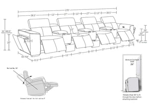 1224 - 7-Piece Modular Power Reclining Sofa In With 4 Power Recliners & Power Headrests