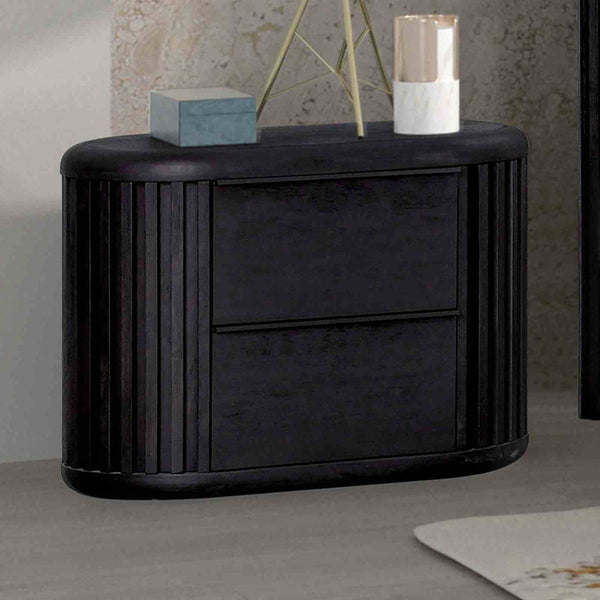 2 Drawer Nightstand w/ USB A-C, Black - FM73000BK-N1