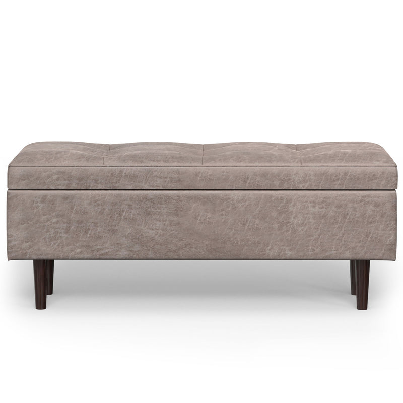 Shay - Large Square Coffee Table Storage Ottoman Mid-Century Style - R&R Furniture Gallery (Fountain Valley, CA)