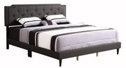 Button tufted upholstered bed by Glory Furniture, featuring a cozy design with plush fabric and decorative tufting details.