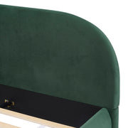 Upholstered Simple Modern Bedroom Bed With Curved Headboard - R&R Furniture Gallery (Fountain Valley, CA)