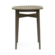 Noble House outdoor acacia wood bar table with slat top, ideal for patio or garden entertaining.