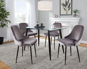 Lumi Source Clara Giovani 5-piece contemporary dining set with modern chairs and table in a stylish dining room setting.