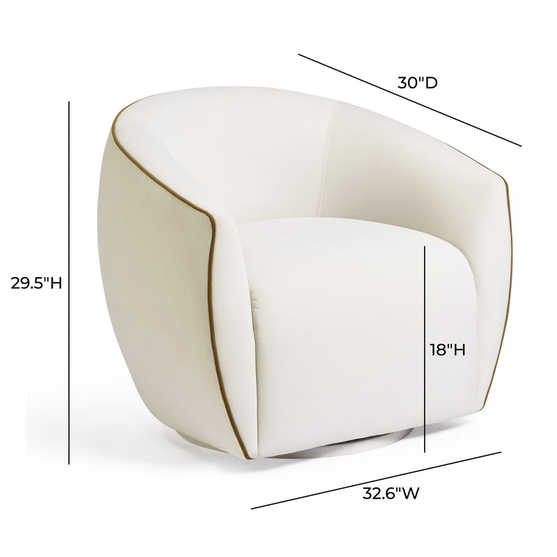 Jordan - Velvet Swivel Chair - Beige - R&R Furniture Gallery (Fountain Valley, CA)