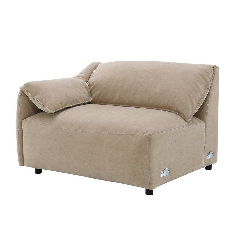 Veata - Sectional Sofa - Light Brown Suede - R&R Furniture Gallery (Fountain Valley, CA)