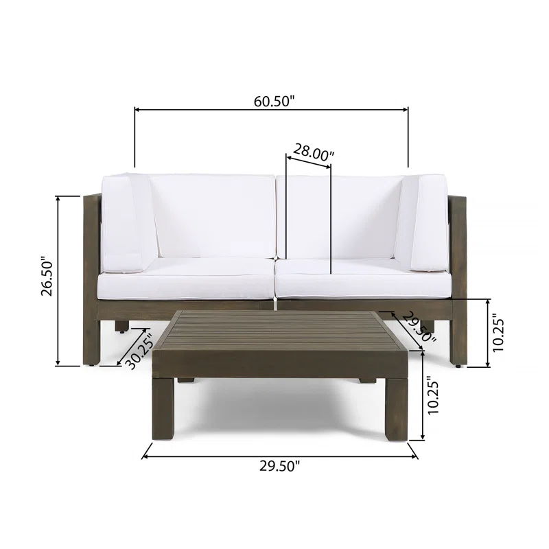 Oana - 3 Piece Love Seat Set With Coffee Table - R&R Furniture Gallery (Fountain Valley, CA)