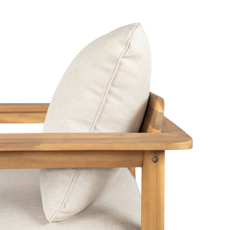 Terassi - Outdoor Lounge Chair (Set of 2) With Cushions - Beige / Light Teak - R&R Furniture Gallery (Fountain Valley, CA)