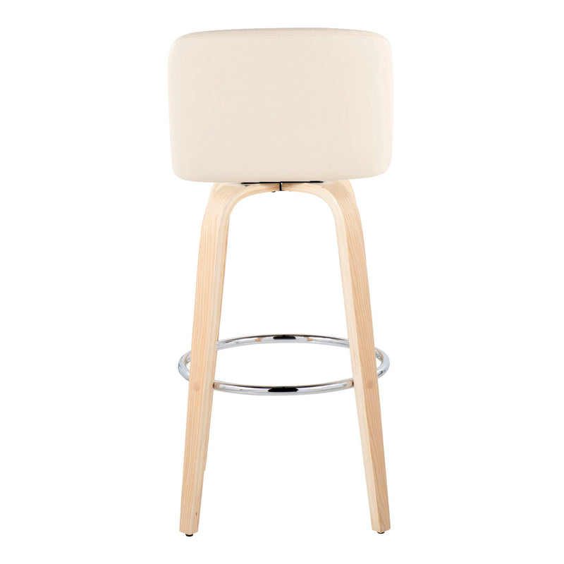 Toriano - Contemporary Fixed Height Barstool & Swivel With Round Footrest (Set of 2)